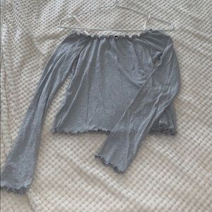 Off the shoulder grey long sleeve